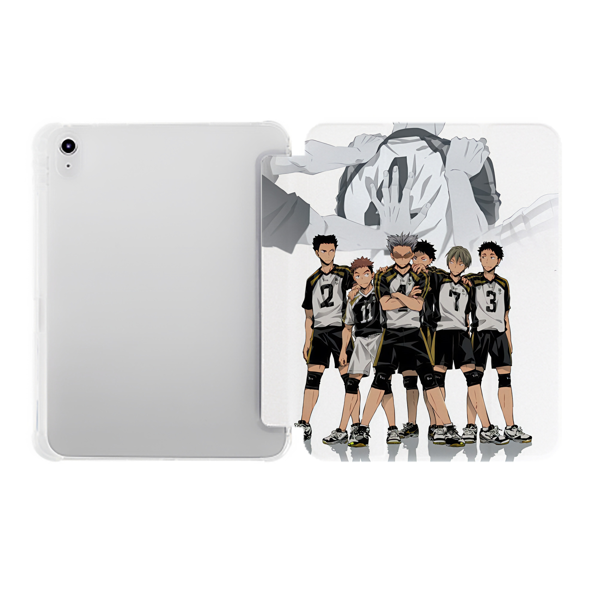 （画像用） ハイキュー!! Haikyu!! IPad ケース ペン収納付き 三つ折りスタンド PUレザー×シリコン 対応機種9.5/10.5/10.9インチ